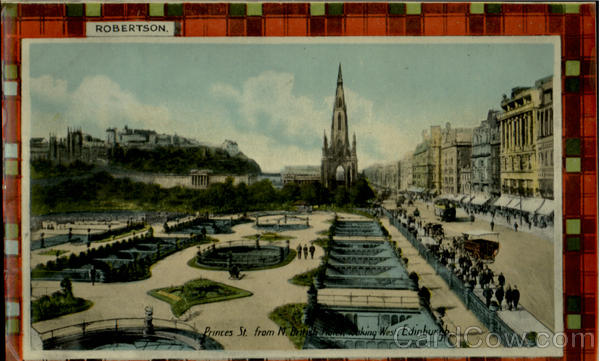 Princes St. From N British Hotel Looking West Edinburgh Scotland