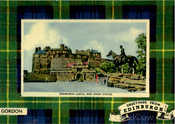 Edinburgh Castle And Haigh Statue Scotland