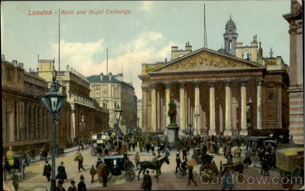 Bank And Royal Exchange London England