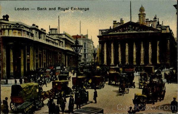 Bank And Royal Exchange London England