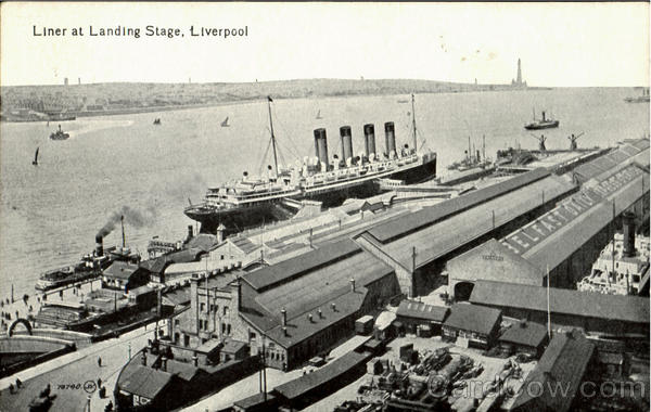 Liner At Landing Stage Liverpool England Merseyside