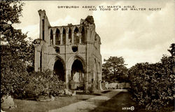 Dryburgh Abbey St. Mary's Aisle, And Tomb Of Sir Walter Scott Postcard