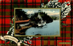 Pier & Sir Walter Scott Steamer, Loch Katrine Scotland Postcard Postcard