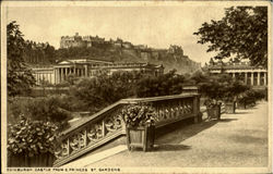 Edinsburgh Castle From E. Princes St Gardens Postcard