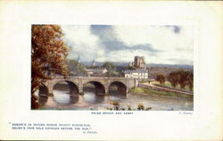 Kelso Bridge And Abbey Postcard