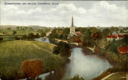 General View Stratford-on-Avon, England Warwickshire Postcard Postcard