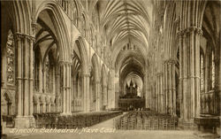 Lincoln Cathedral Nave East England Postcard Postcard