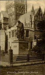 Tennyson Statue Lincoln, England Lincolnshire Postcard Postcard