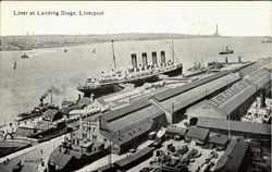Liner At Landing Stage Liverpool, England Merseyside Postcard Postcard