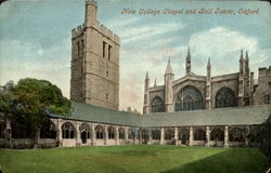 New College Chapel And Bell Jower Oxford, England Oxfordshire Postcard Postcard