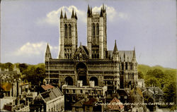 Lincoln Cathedral From Castle Postcard