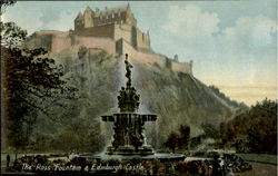 The Rose Fountain & Edinburgh Castle Postcard