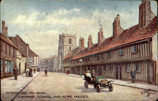 Grammar School And Alms Houses Stratford-On-Avon Warwickshire England