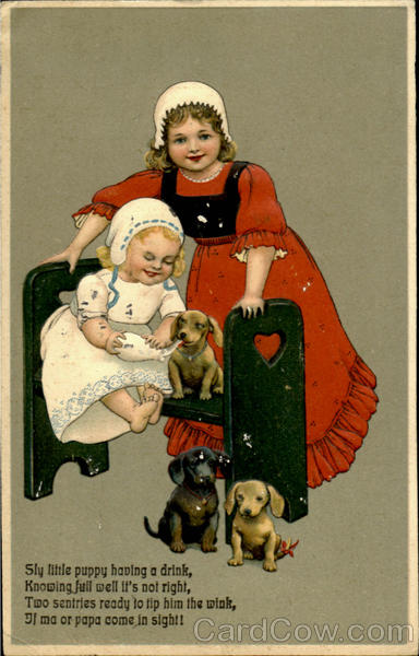 Girls with Daschunds  Dachshunds