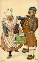Swedish Couple Postcard
