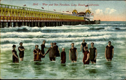 Swimming at Pier And San Pavilion Postcard
