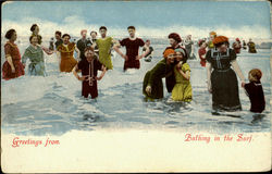 Greetings From... Bathing In The Surf Postcard
