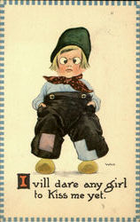 I Vill Dare Any Girl To Kiss Me Yet Dutch Children Postcard Postcard