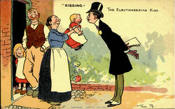 "Kissing" The Electioneering Kiss Postcard