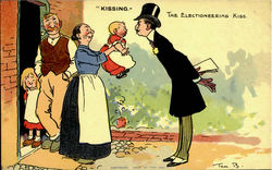 "Kissing" The Electioneering Kiss Tom Browne Postcard Postcard