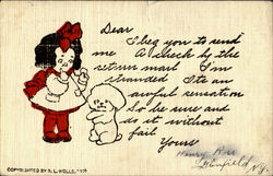 Girl with Puppy Postcard