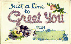 Just A Line To Greet You Postcard