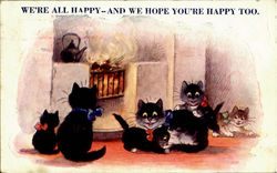 We're All Happy Cats Postcard Postcard