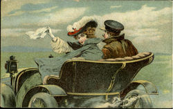 Couple in Car Postcard