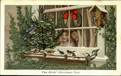 The Birds Christmas Tree Postcard Postcard