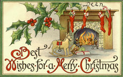 Best Wishes For A Merry Christmas Postcard Postcard