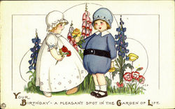 Your Birthday A Pleasant Spot In The Garden Of Life Postcard