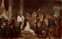 Baptism Of Pocahontas Jamestown, VA Art Postcard Postcard