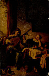 Lautenspieler Von M. Sorgh Postcard