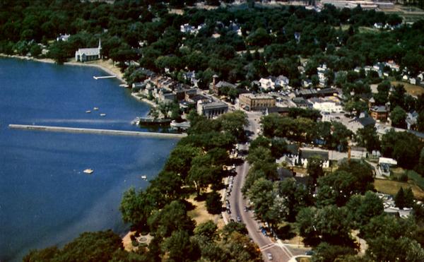 Business Section And Lake Front Of Skaneateles New York