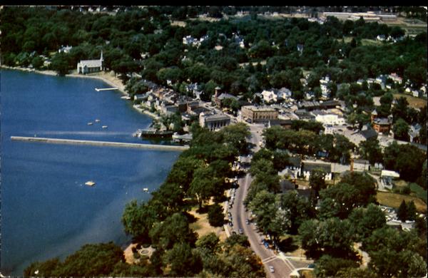 Business Section And Lake Front Of Skaneateles New York