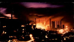 Steel Industry At Night Birmingham, AL Postcard Postcard