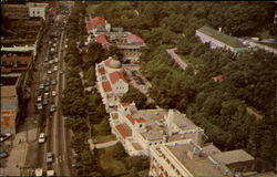 World Famous Magnolia Bordered Bath House Row Postcard