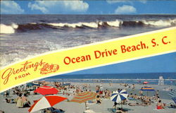 Greetings From Ocean Drive Beach South Carolina Postcard Postcard