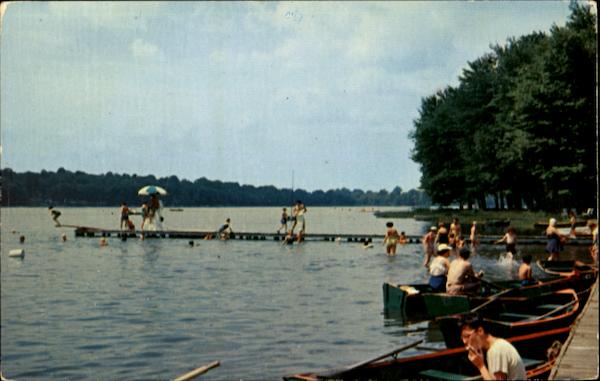 Boat Dock And Beach At Vails Grove, Peach Lake Brewster New York