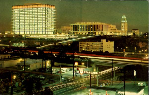 City Center At Night Los Angeles California