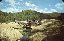 Gold Dredge On Crooked River Elk City, ID Postcard Postcard