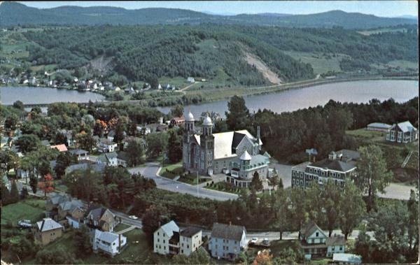 Aerial View Of St. Mary's Star Of The Sea Roman Catholic Church Newport Vermont
