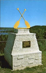 Canoe Racing Association Memorial Monument Scenic, MI Postcard Postcard