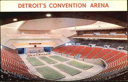 Detroit's Convention Arena Michigan Postcard Postcard