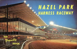 Hazel Park Harness Raceway Michigan Postcard Postcard