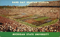 Band Day Spartan Stadium, Michigan State University Postcard