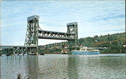 Houghton & Hancock Lift Span Bridge Scenic, MI Postcard Postcard