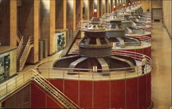 Interior Of The Nevada Wing Of Hoover Dam Power House Postcard Postcard