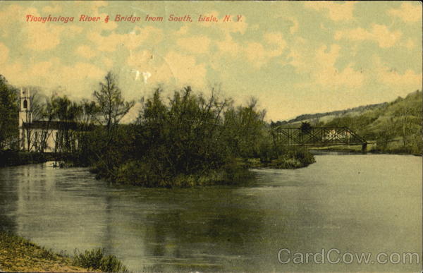 Tioughnioga River & Bridge From South Lisle New York