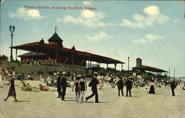Revere Beach Showing The Bath House Massachusetts